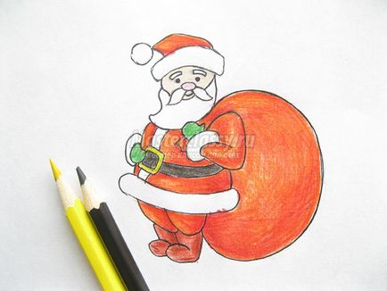 Cum de a desena un Moș Crăciun cu creioane colorate