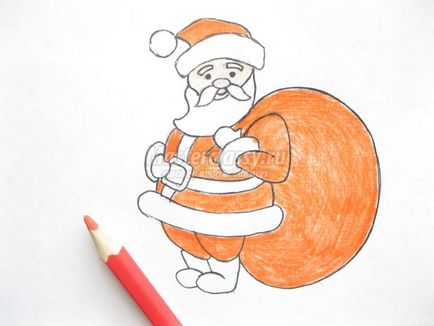 Як намалювати Діда Мороза кольоровими олівцями