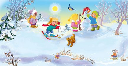 Concurența desenelor pentru copii - distracție de iarnă