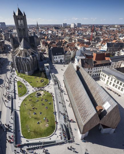 Creative pavilion de design hala de piață în centrul orașului gent