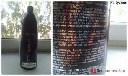 Cremă-păr colorant kapos cu acid hialuronic