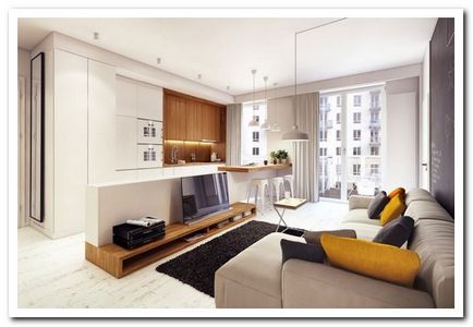 A lakás egy modern stílusú kialakítás jellemzői