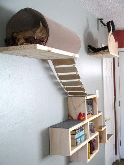 Fali bútor (polc) macskáknak saját kezűleg