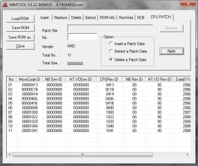 Actualizarea microcodului cpu în ami bios sau lucrul cu mmtool