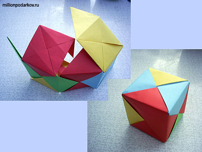 Орігамі виріб з паперу своїми руками «кубик» з фото інструкцією