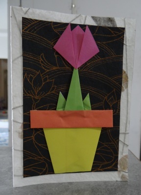 Carte poștală origami lalea, carte poștală