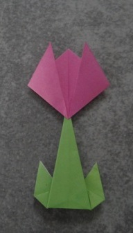 Képeslap Origami tulipán, képeslapok saját kezűleg