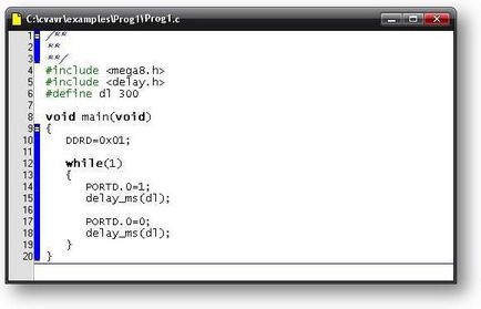 Primul proiect pentru microcontroler avr în codevisionavr
