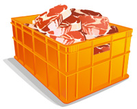 Műanyag dobozok tárolására és szállítására baromfi (csirke, kacsa, csirke)