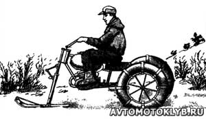 Egyszerű kerék-ski motorosszán a pneumatika