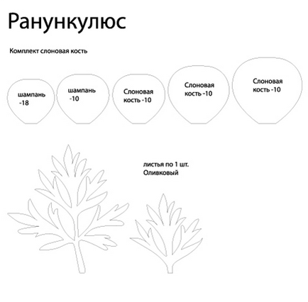 Ранункулюс з фоамірана майстер-клас за викрійками, малюнки та фото, мк по шаблонах, відео для обідка