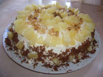 Рецепти ананасових тортів бісквітний, шоколадно-бісквітний, із заварним кремом