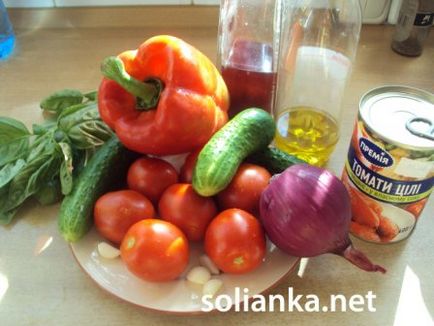 Rețetă cu o fotografie de supă de roșii gazpacho