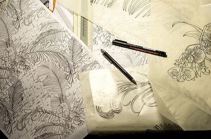 Kézi vázlatok William Morris és inspiráló hatással van a munka - Fair Masters - kézzel (szövet) Kézi vázlatok William Morris és inspiráló hatással van a munka - Fair Masters - Hand