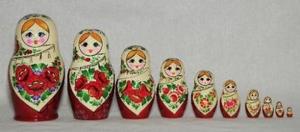 Orosz matryoshka baba népművészek
