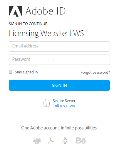 Сайт з ліцензування adobe, серійні номери, замовлення і облікові записи