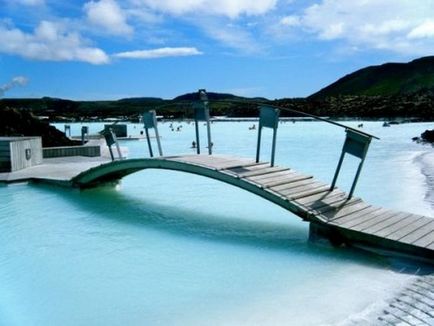 Stațiune balneară lagună albastră în Islanda, minuni ale naturii