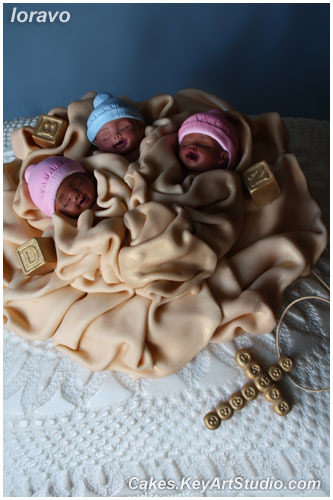 Тортик - хрестини трьох немовлят, blog loravo кулінарні записки дизайнера