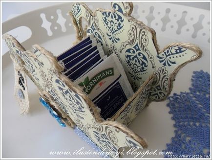 Вазочка чайник з картону для чайних пакетиків