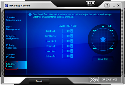 Ieșirea conținutului stereo la acustica multi-canal utilizând x-fi creativ