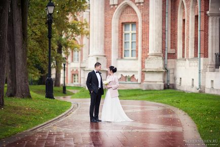 Tsaritsyno - esküvői fotó, fotó séta a Tsaritsyno palota (esküvő a kombi)