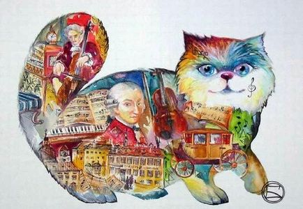 Pisici artiști decorative