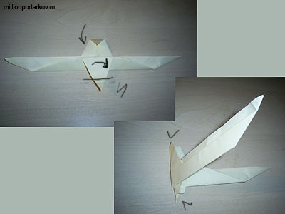 Tesszük kézműves origami papír „Jonathan Livingston Seagull”, egy balkezes-kézműves kezük