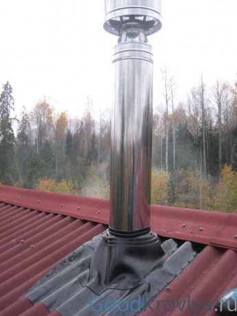 Fie pentru a face o gaură în acoperiș pentru coșul de fum, în cazul în care sobă-șemineu este instalat mai târziu