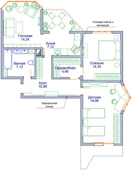 Ідеї ​​перепланування трикімнатної квартири три проекти зручного планування