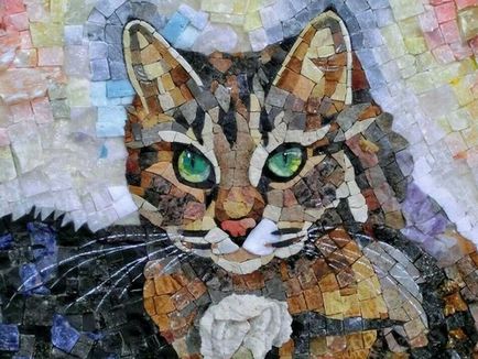 Imagini ale pisicilor realizate în tehnica mozaicului a 19 lucrări minuțioase - târg de maeștri - manual