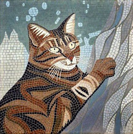 Imagini ale pisicilor realizate în tehnica mozaicului a 19 lucrări minuțioase - târg de maeștri - manual