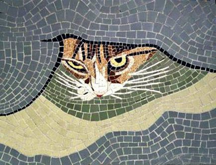 Зображення кішок, виконані в техніці мозаїки