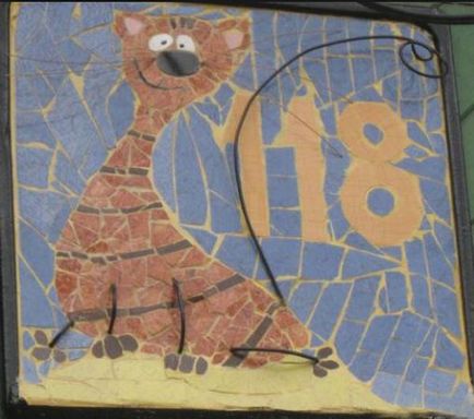 Imagini de pisici realizate în tehnica mozaicului
