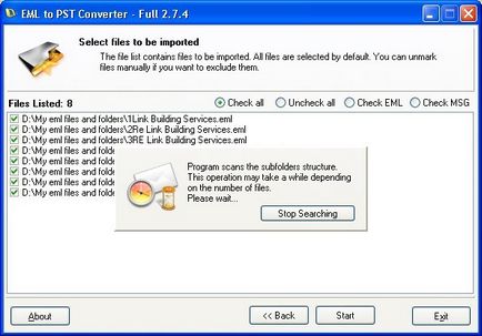 Cum de a importa fișierele eml și msg în Outlook în mod implicit pentru profilul de utilizator, eml, pst