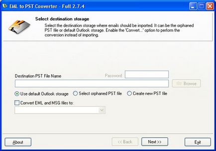 Як імпортувати eml і msg файлів в outlook за замовчуванням профілю користувача, eml, щоб pst