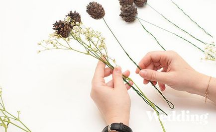 Hogyan készítsünk egy menyasszonyi csokor kúp (virágcsokor, rusztikus stílusban) Hogyan készítsünk egy menyasszonyi csokor kúp