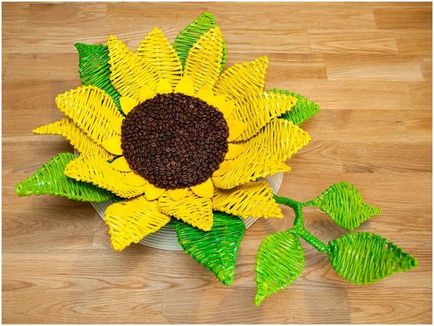 Cum sa faci o floarea-soarelui din boabele de cafea cu mainile tale
