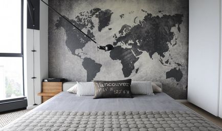 Карти світу географічні в інтер'єрі дитячої, спальні і вітальні