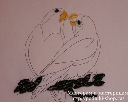 Картина в техніці квіллінг «папужки», «майстрам і майстриням»