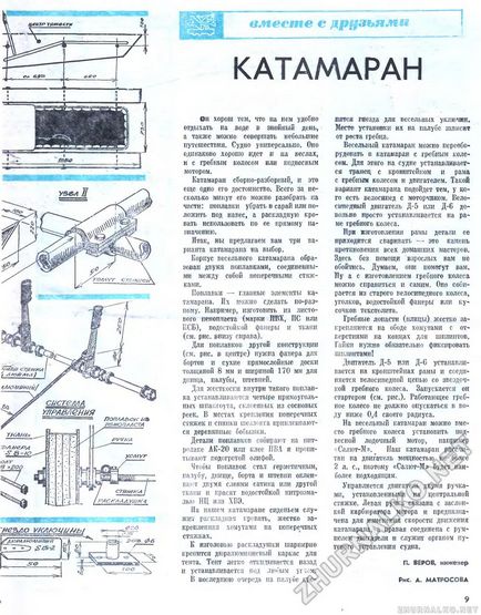 Катамаран ручка - юний технік - для умілих рук 1976-07, сторінка 9