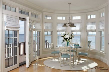 Красивий інтер'єр кімнат з римськими шторами дизайн вікон на фото