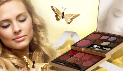 Make-up aripi de un fluture 2 folosind o gamă de umbre de un set de cosmetice 15824 oriflame