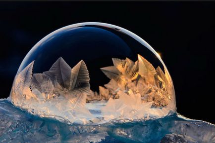 Cristale mistice în bule de săpun - o fotografie de iarnă unică