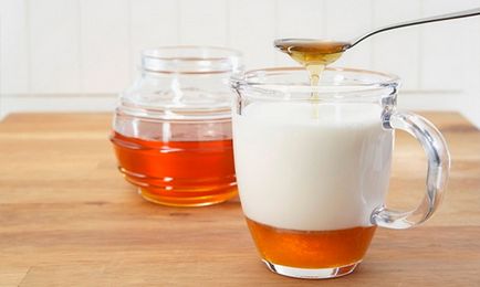 Lapte cu miere de la rețete tuse simple și proprietăți utile
