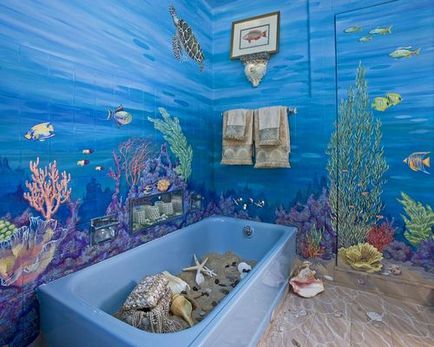 Marine stílusú fürdőszoba belsőépítészeti szoba fotó