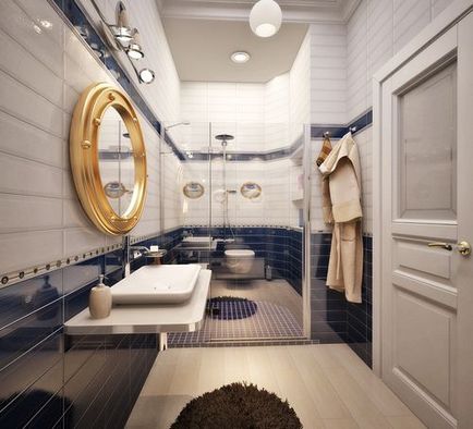 În stil de baie în stil de baie, design interior