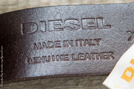 Чоловічий ремінь - diesel - з натуральної шкіри з заклепками