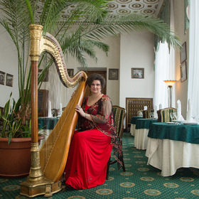 Muzicianul harpist la nunta lui Elena tavusheva