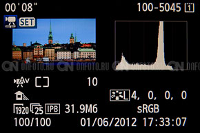 Преглед Canon EOS 5D Mark III - режим Live View, Live View, видео, промените настройките на