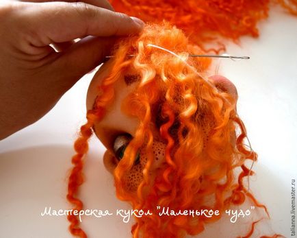 Пришиваємо ляльці волосся з натуральної вовни - ярмарок майстрів - ручна робота, handmade